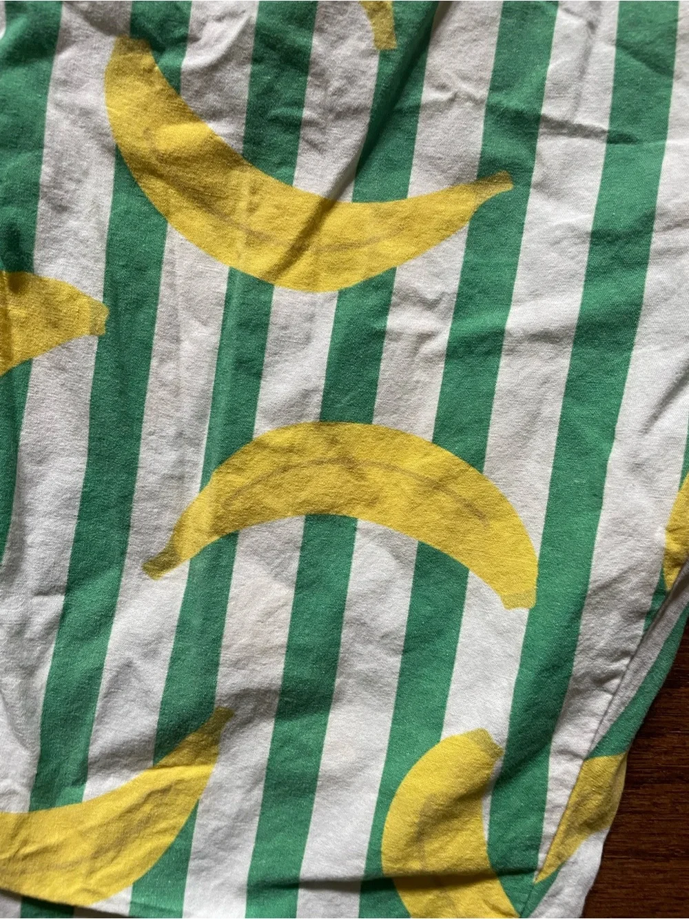 Kids Green & White Stripe Banana Print Bottoms 3T